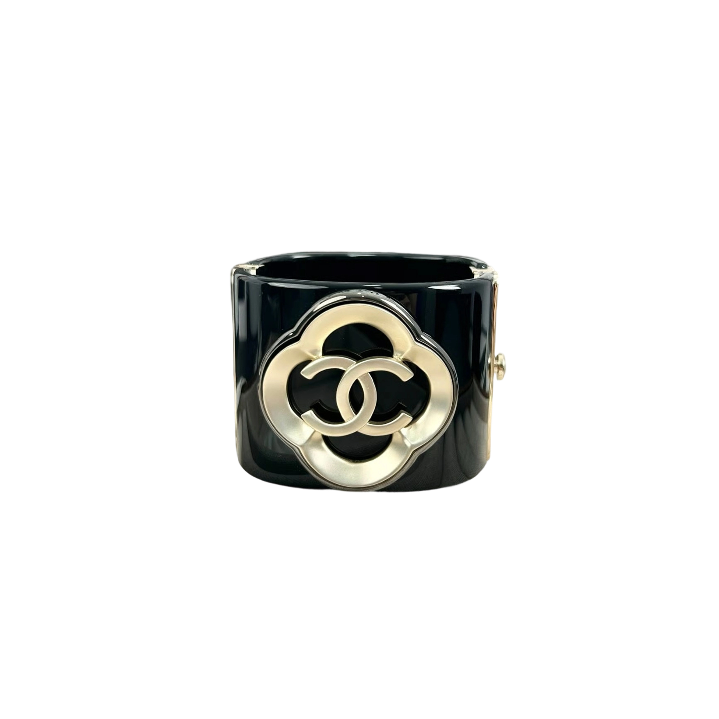 CHANEL LETTER C WIDE BANGLE BRACELETS FOR